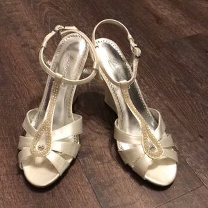 David’s Bridal Satin covered shoes for wedding or any special occasion